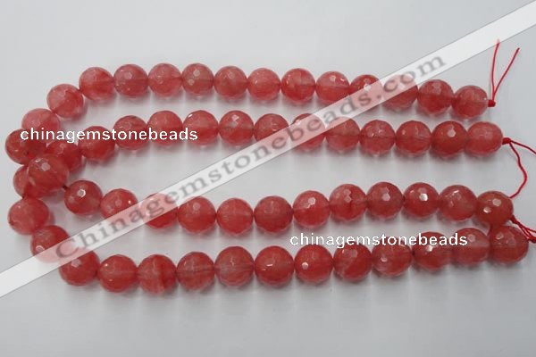 CCY115 15.5 inches 14mm faceted round cherry quartz beads wholesale