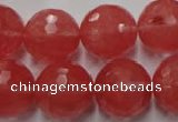 CCY116 15.5 inches 16mm faceted round cherry quartz beads wholesale