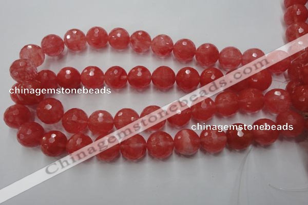 CCY116 15.5 inches 16mm faceted round cherry quartz beads wholesale