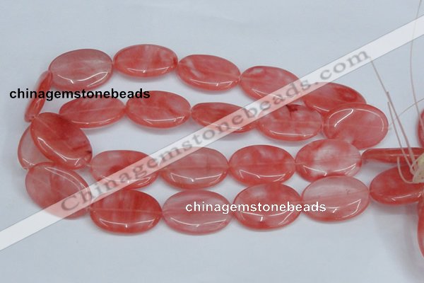 CCY160 15.5 inches 22*33mm oval cherry quartz beads wholesale