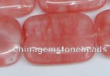 CCY163 15.5 inches 25*35mm rectangle cherry quartz beads wholesale