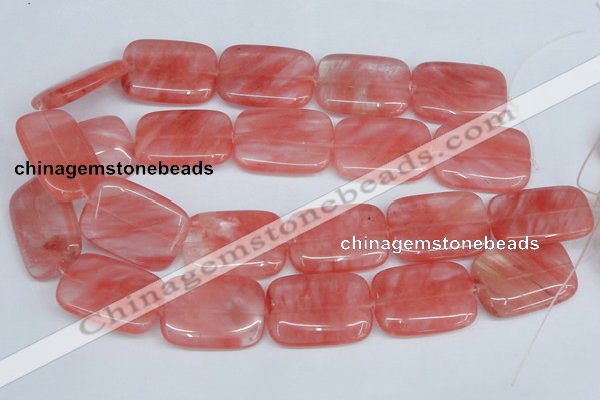 CCY163 15.5 inches 25*35mm rectangle cherry quartz beads wholesale