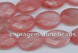 CCY165 15.5 inches 13*18mm faceted oval cherry quartz beads