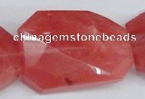 CCY169 15.5 inches 30*40mm twisted & faceted rectangle cherry quartz beads