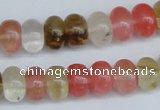 CCY202 15.5 inches 8*12mm rondelle volcano cherry quartz beads