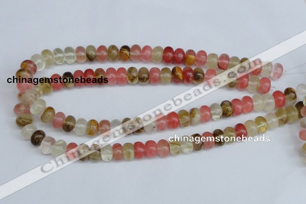 CCY202 15.5 inches 8*12mm rondelle volcano cherry quartz beads