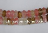 CCY204 15.5 inches 5*8mm faceted rondelle volcano cherry quartz beads