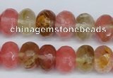 CCY207 15.5 inches 10*14mm faceted rondelle volcano cherry quartz beads