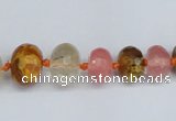 CCY209 4*8mm - 13*18mm faceted rondelle volcano cherry quartz beads