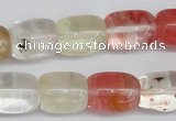 CCY210 15.5 inches 12*16mm cuboid volcano cherry quartz beads