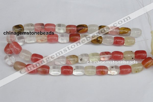 CCY210 15.5 inches 12*16mm cuboid volcano cherry quartz beads