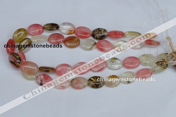 CCY217 15.5 inches 13*18mm oval volcano cherry quartz beads