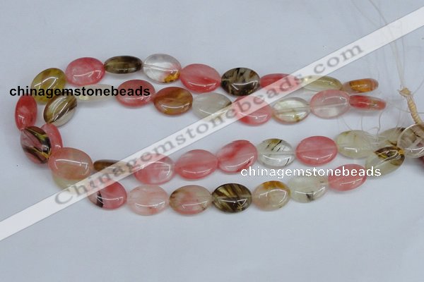 CCY218 15.5 inches 15*20mm oval volcano cherry quartz beads