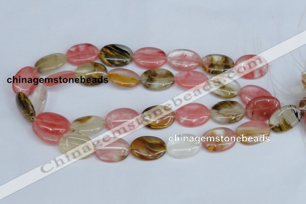 CCY219 15.5 inches 18*25mm oval volcano cherry quartz beads