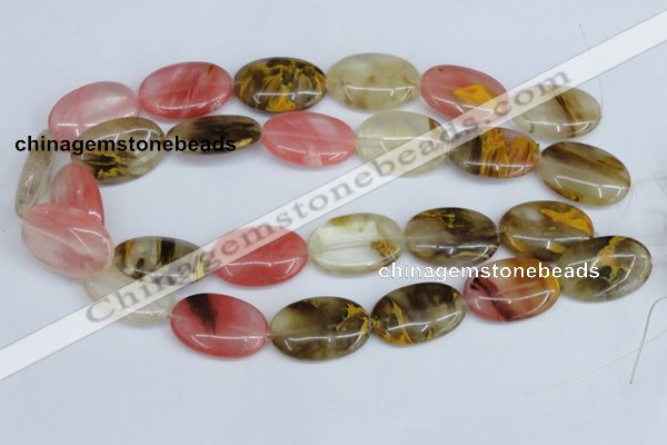 CCY220 15.5 inches 20*30mm oval volcano cherry quartz beads