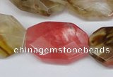 CCY231 15.5 inches 20*30mm faceted octagonal volcano cherry quartz beads