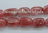 CCY51 15.5 inches 9*15mm nugget cherry quartz beads wholesale