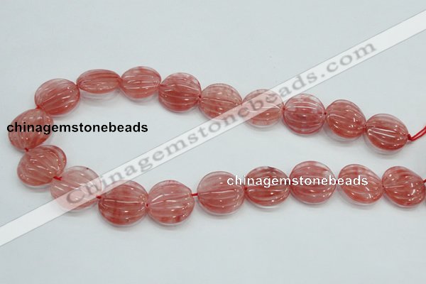 CCY53 15.5 inches 20mm flat round cherry quartz beads wholesale
