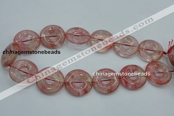 CCY56 15.5 inches 30mm donut cherry quartz beads wholesale