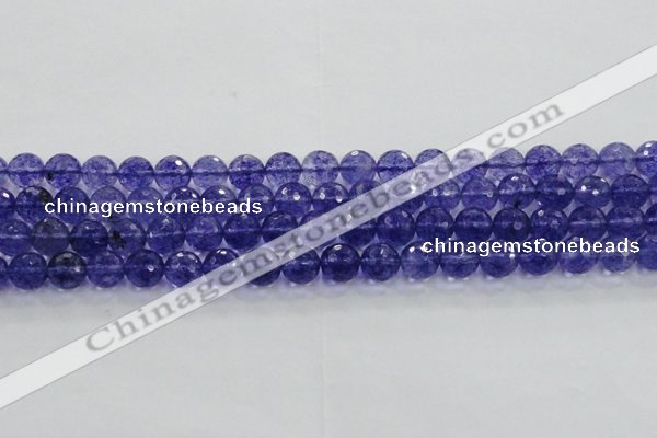 CCY603 15.5 inches 10mm faceted round blue cherry quartz beads