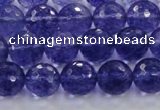 CCY604 15.5 inches 12mm faceted round blue cherry quartz beads