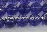 CCY605 15.5 inches 14mm faceted round blue cherry quartz beads