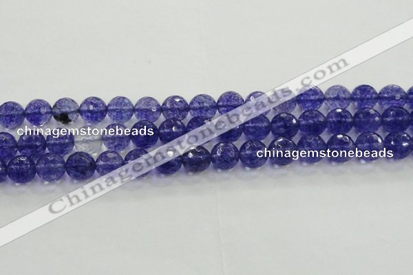 CCY605 15.5 inches 14mm faceted round blue cherry quartz beads