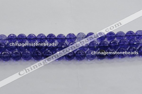 CCY606 15.5 inches 16mm faceted round blue cherry quartz beads