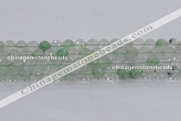 CCY615 15.5 inches 14mm faceted round green cherry quartz beads