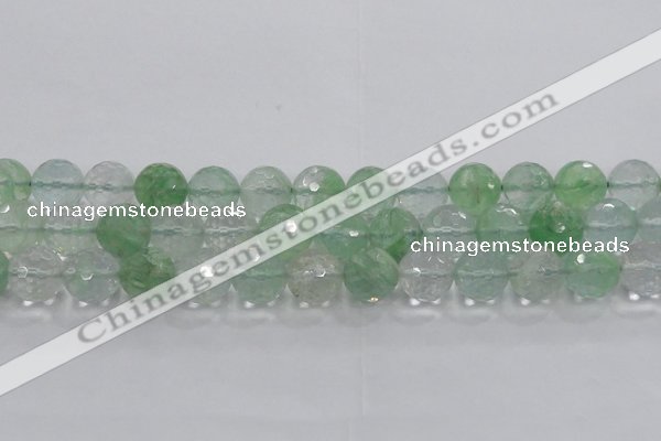 CCY617 15.5 inches 18mm faceted round green cherry quartz beads