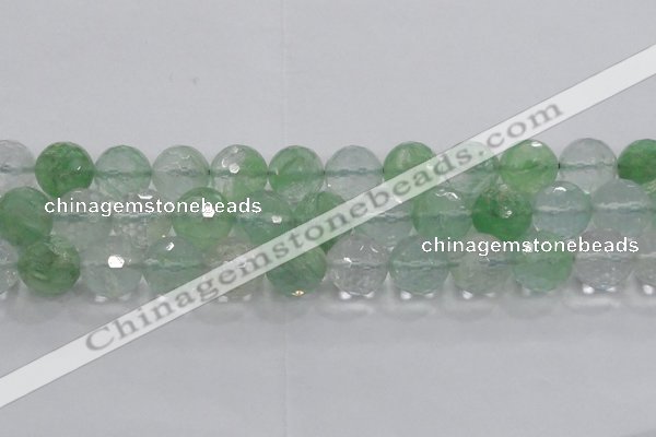 CCY618 15.5 inches 20mm faceted round green cherry quartz beads