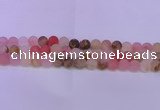 CCY620 15.5 inches 4mm round matte volcano cherry quartz beads