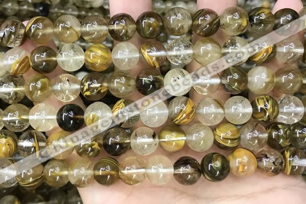 CCY648 15.5 inches 10mm round volcano cherry quartz beads