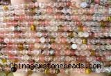 CCY686 15 inches 4mm round volcano cherry quartz beads
