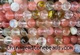 CCY689 15 inches 10mm round volcano cherry quartz beads