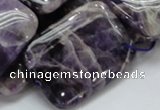 CDA08 15.5 inches 25*35mm rectangle dogtooth amethyst quartz beads