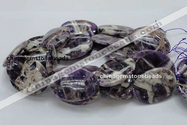 CDA12 15.5 inches 35*50mm oval dogtooth amethyst quartz beads