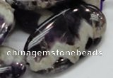 CDA14 15.5 inches 25*50mm oval dogtooth amethyst quartz beads