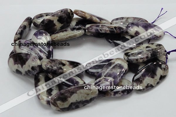 CDA14 15.5 inches 25*50mm oval dogtooth amethyst quartz beads