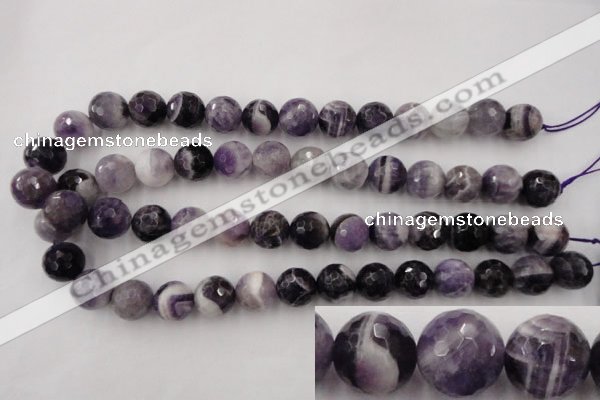 CDA154 15.5 inches 12mm faceted round dogtooth amethyst beads