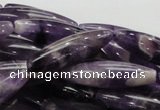 CDA16 15.5 inches 10*35mm rice dogtooth amethyst quartz beads