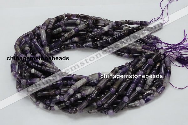 CDA17 15.5 inches 6*12mm column & round dogtooth amethyst beads