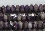 CDA21 15.5 inches 6*10mm faceted rondelle dogtooth amethyst beads