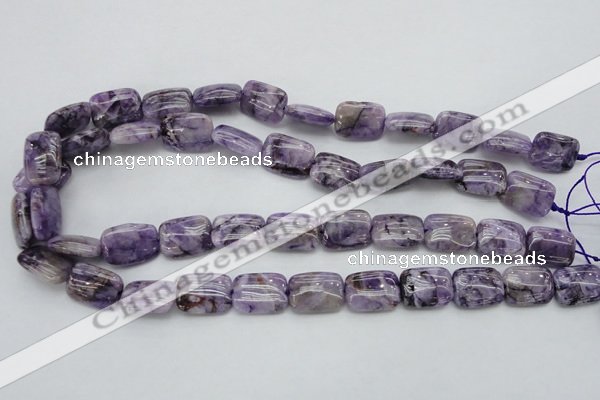 CDA310 15.5 inches 13*18mm rectangle dyed dogtooth amethyst beads