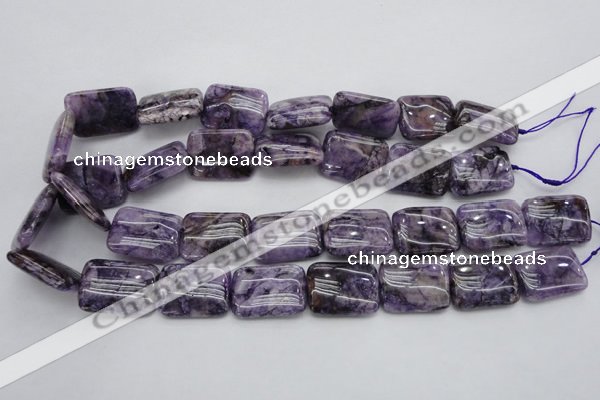 CDA311 15.5 inches 18*25mm rectangle dyed dogtooth amethyst beads