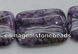 CDA312 15.5 inches 25*35mm rectangle dyed dogtooth amethyst beads