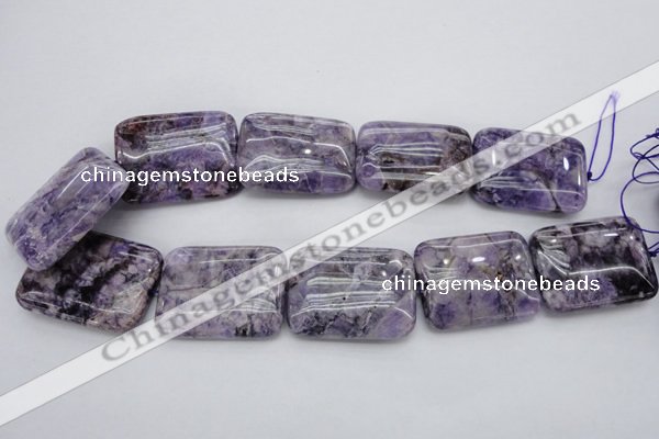 CDA313 15.5 inches 30*40mm rectangle dyed dogtooth amethyst beads