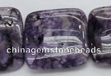 CDA315 15.5 inches 30*30mm square dyed dogtooth amethyst beads