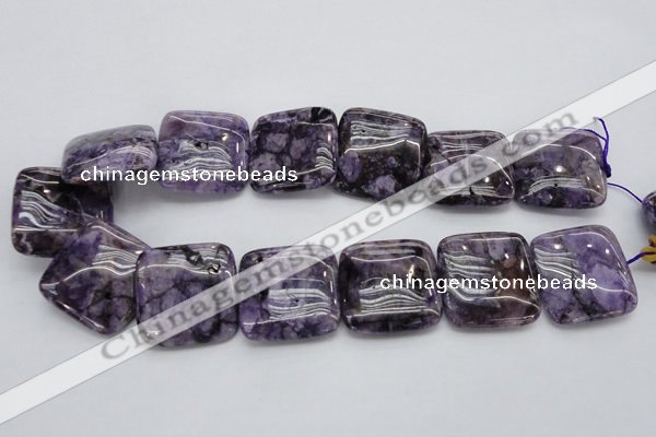 CDA315 15.5 inches 30*30mm square dyed dogtooth amethyst beads