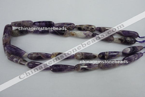 CDA32 15.5 inches 10*30mm faceted teardrop dogtooth amethyst beads